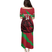 Custom Wales Football Family Matching Puletasi and Hawaiian Shirt 2025 Welsh Y Dreigiau