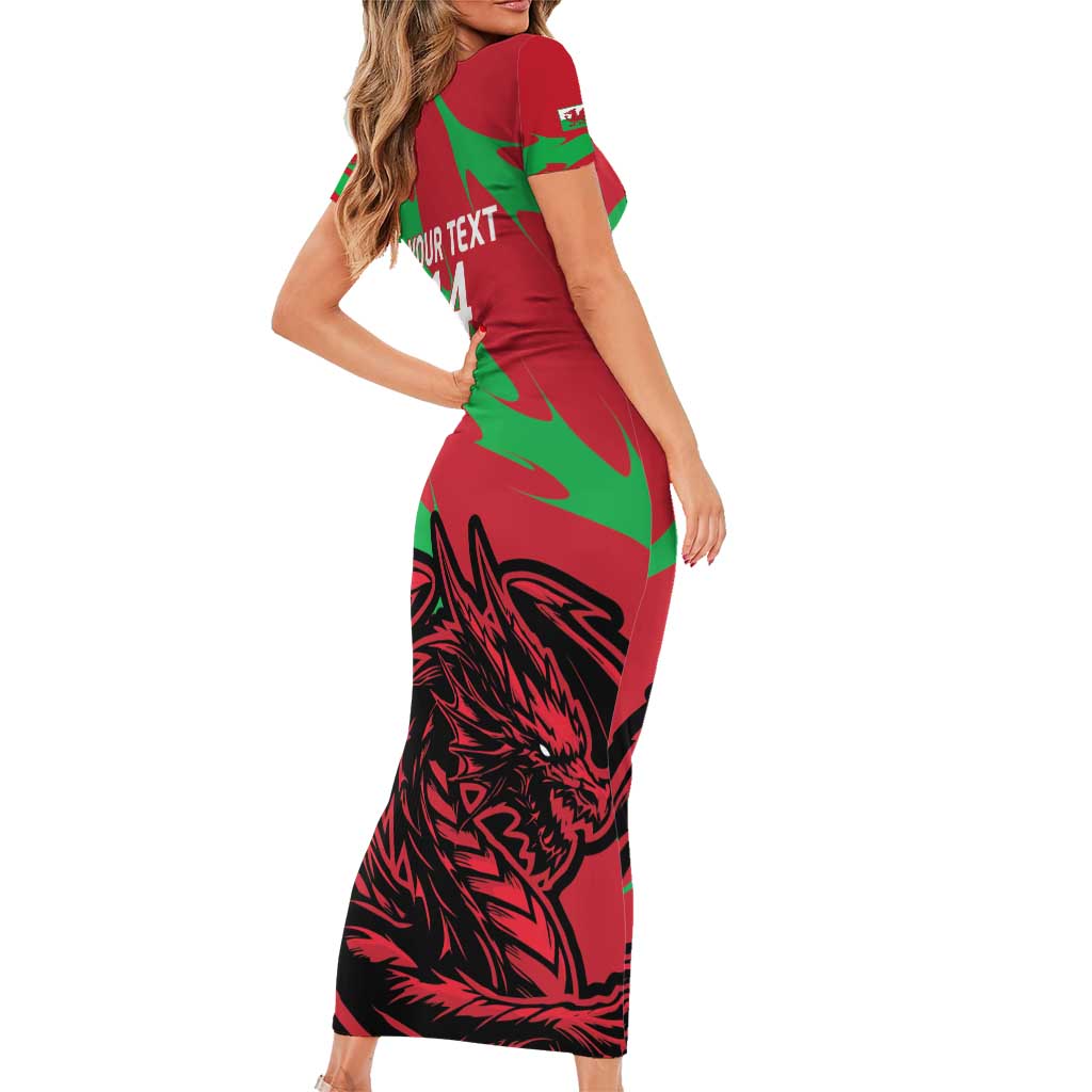 Custom Wales Football Family Matching Short Sleeve Bodycon Dress and Hawaiian Shirt 2025 Welsh Y Dreigiau