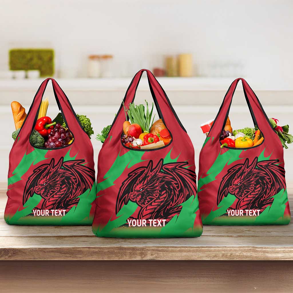 Custom Wales Football Grocery Bag 2025 Welsh Y Dreigiau