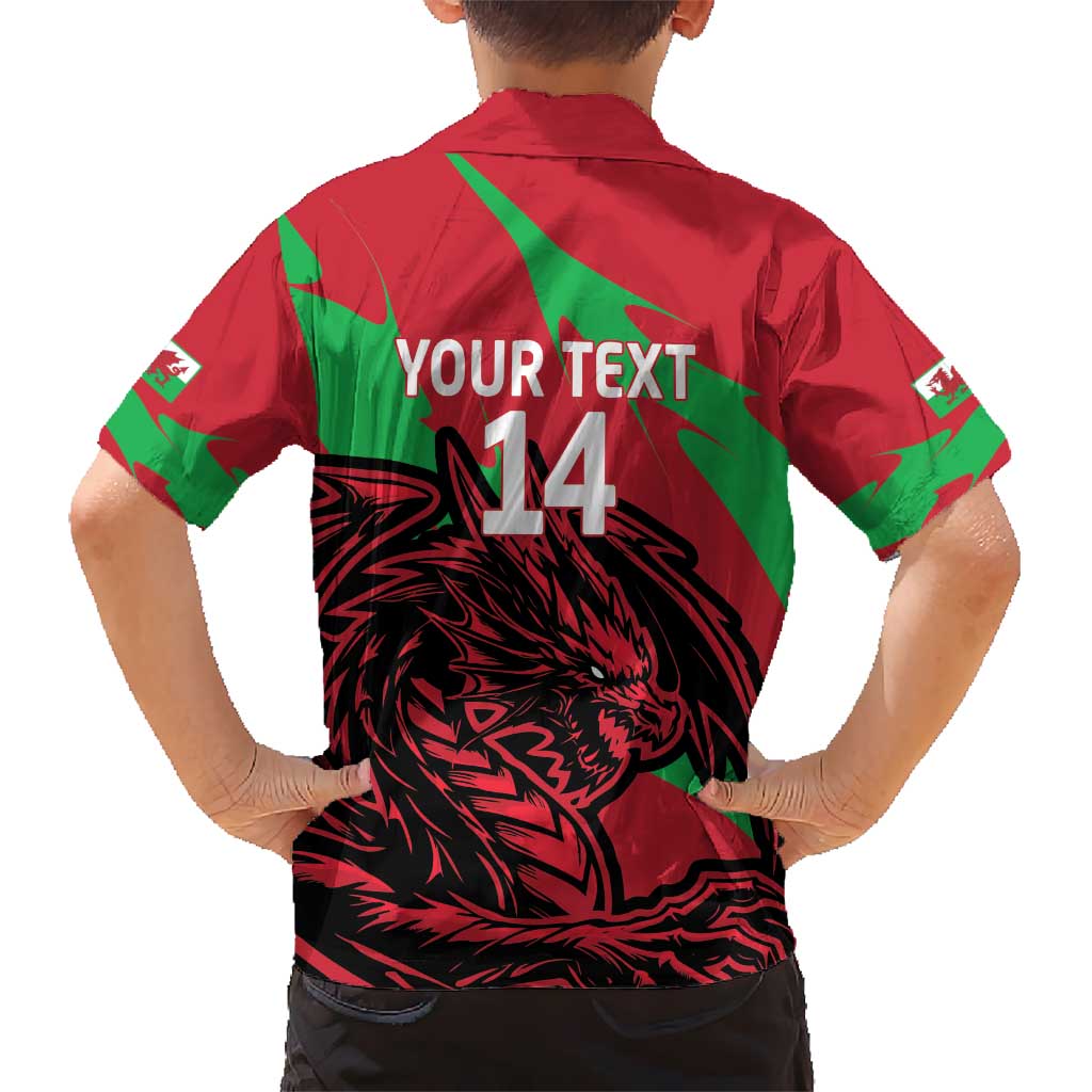 Custom Wales Football Kid Hawaiian Shirt 2025 Welsh Y Dreigiau