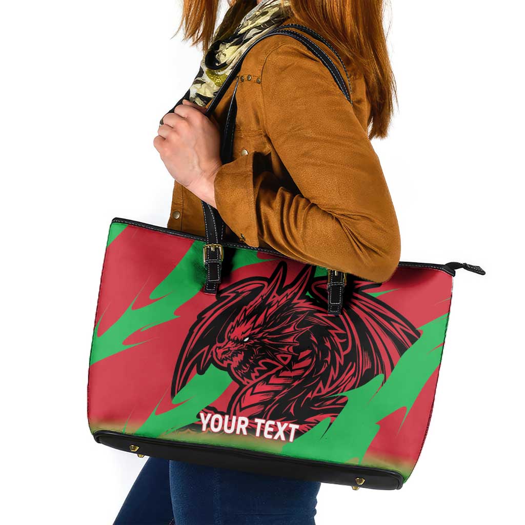 Custom Wales Football Leather Tote Bag 2025 Welsh Y Dreigiau
