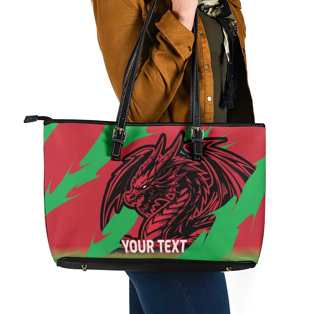 Custom Wales Football Leather Tote Bag 2025 Welsh Y Dreigiau