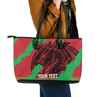 Custom Wales Football Leather Tote Bag 2025 Welsh Y Dreigiau