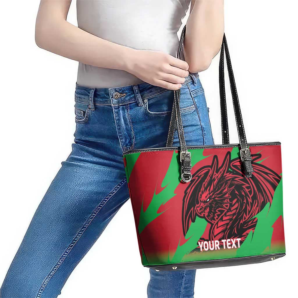 Custom Wales Football Leather Tote Bag 2025 Welsh Y Dreigiau