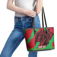 Custom Wales Football Leather Tote Bag 2025 Welsh Y Dreigiau