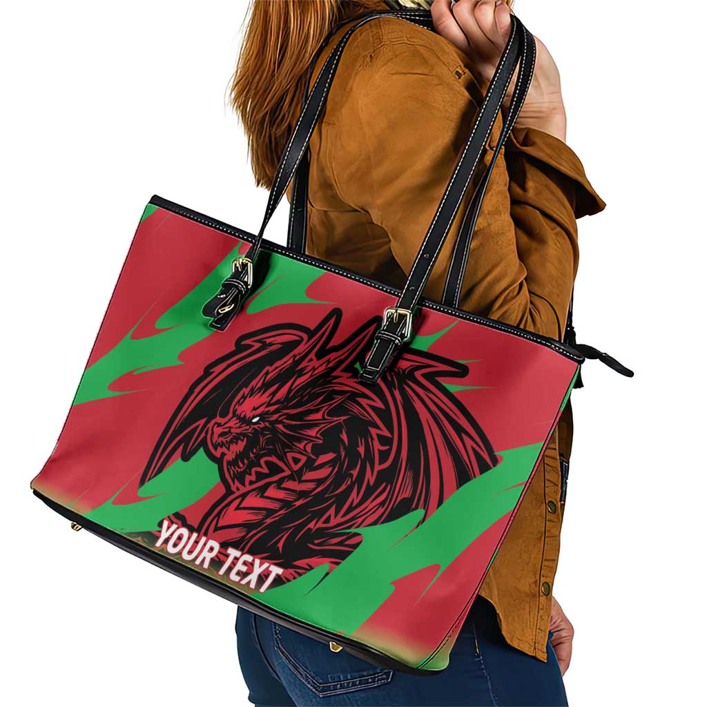 Custom Wales Football Leather Tote Bag 2025 Welsh Y Dreigiau