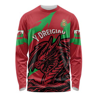 Custom Wales Football Long Sleeve Shirt 2025 Welsh Y Dreigiau