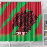 Custom Wales Football Shower Curtain 2025 Welsh Y Dreigiau