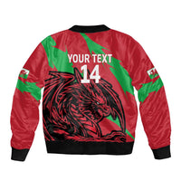 Custom Wales Football Sleeve Zip Bomber Jacket 2025 Welsh Y Dreigiau