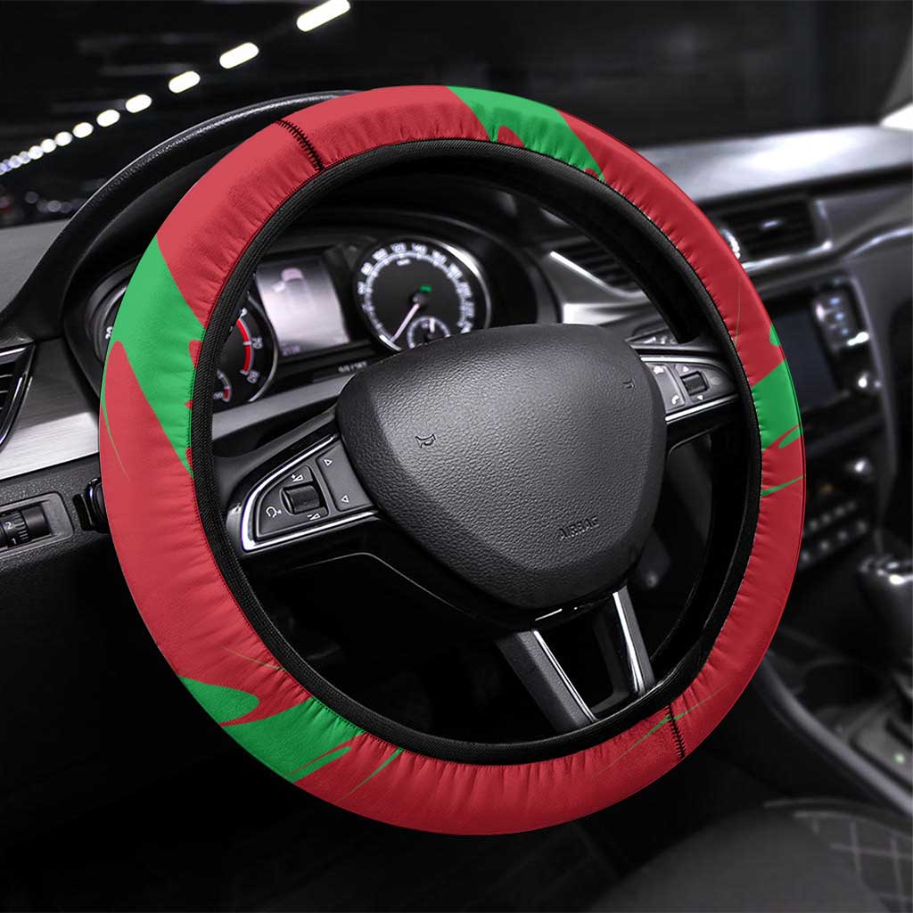 Wales Football Steering Wheel Cover 2025 Welsh Y Dreigiau