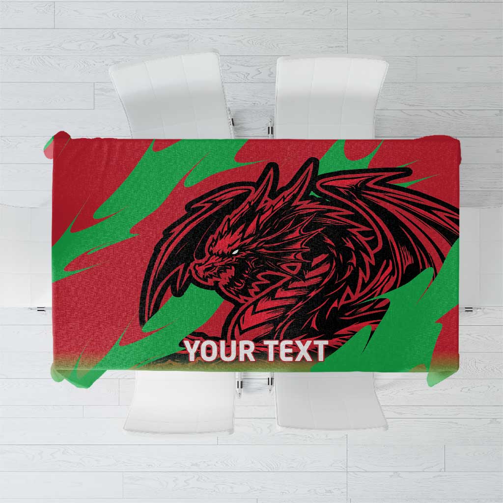 Custom Wales Football Tablecloth 2025 Welsh Y Dreigiau