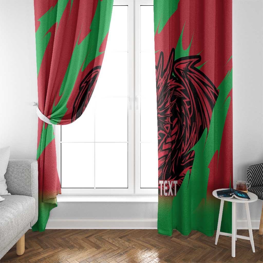 Custom Wales Football Window Curtain 2025 Welsh Y Dreigiau