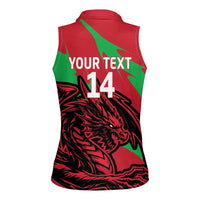 Custom Wales Football Women Sleeveless Polo Shirt 2025 Welsh Y Dreigiau