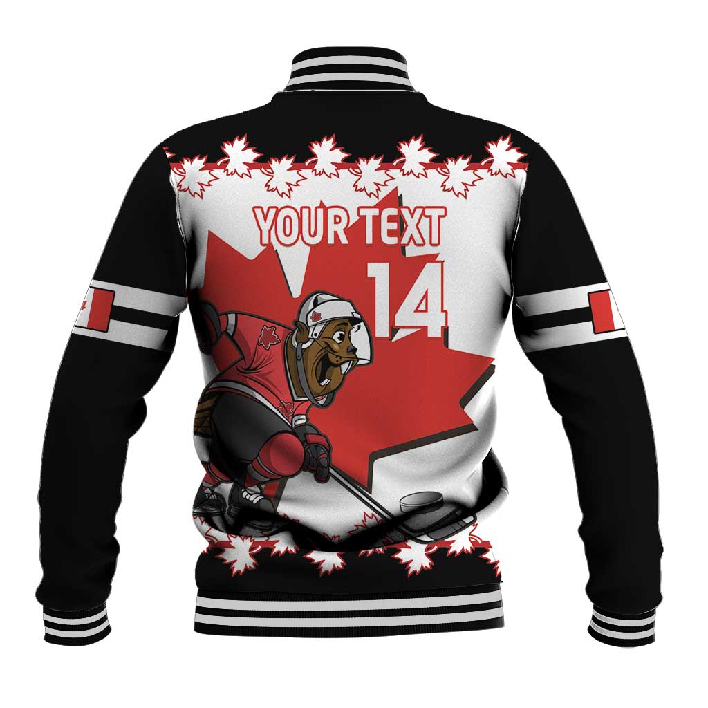 Custom Canada Ice Hockey Baseball Jacket 2025 Go Champions Funny Beaver Mascot