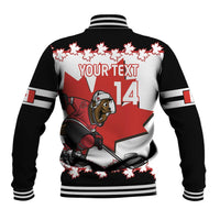 Custom Canada Ice Hockey Baseball Jacket 2025 Go Champions Funny Beaver Mascot