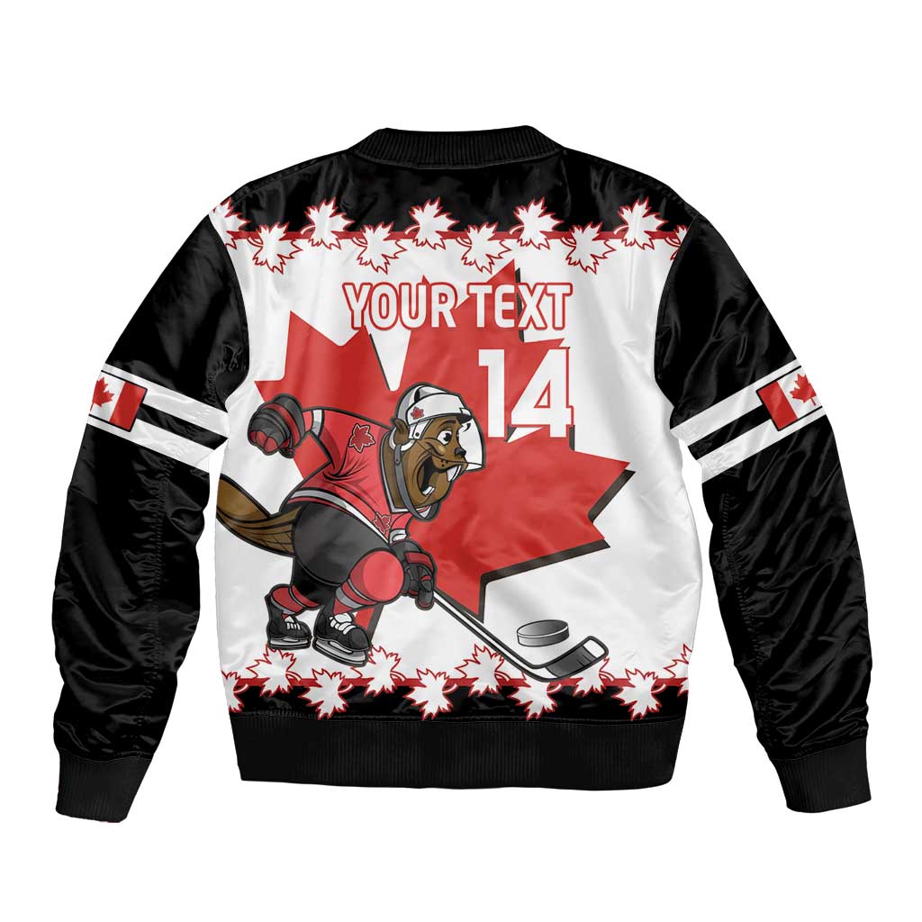 Custom Canada Ice Hockey Bomber Jacket 2025 Go Champions Funny Beaver Mascot