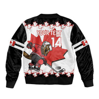Custom Canada Ice Hockey Bomber Jacket 2025 Go Champions Funny Beaver Mascot