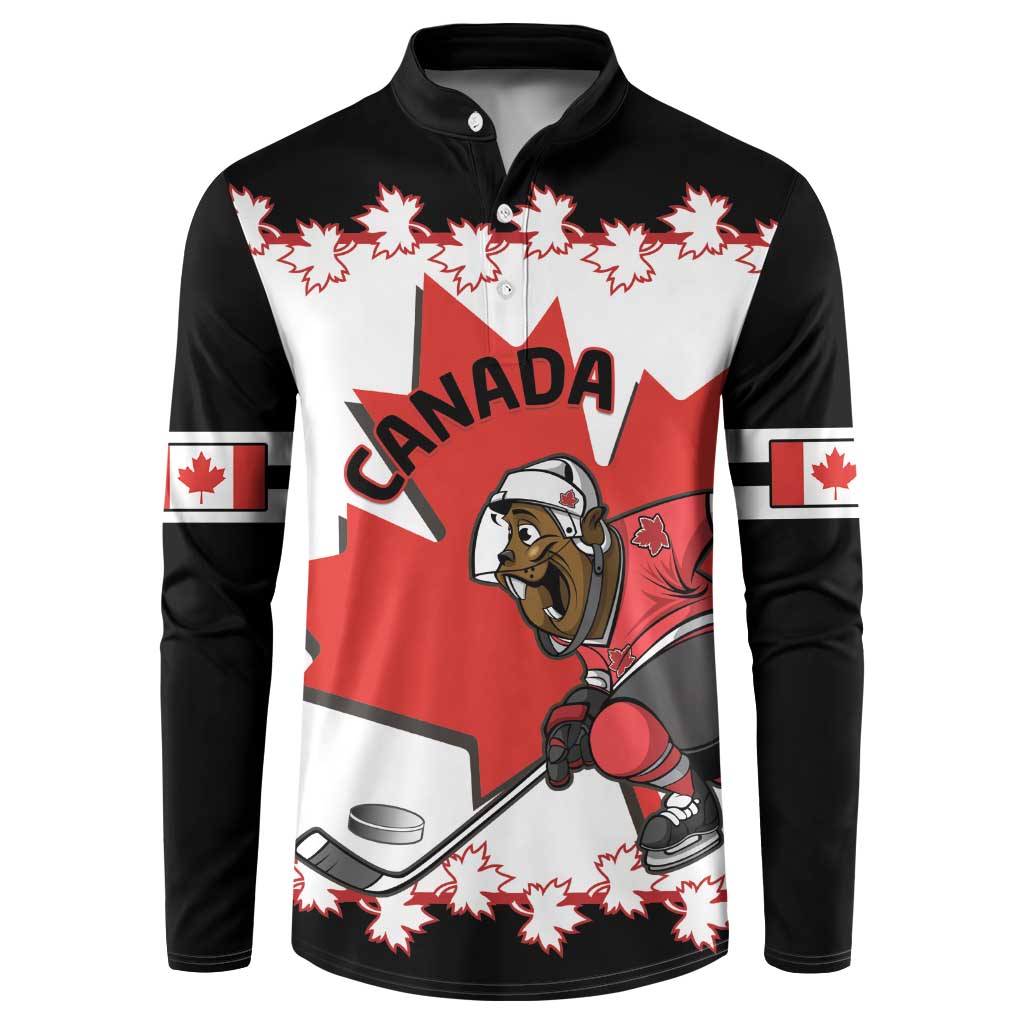 Custom Canada Ice Hockey Button Sweatshirt 2025 Go Champions Funny Beaver Mascot