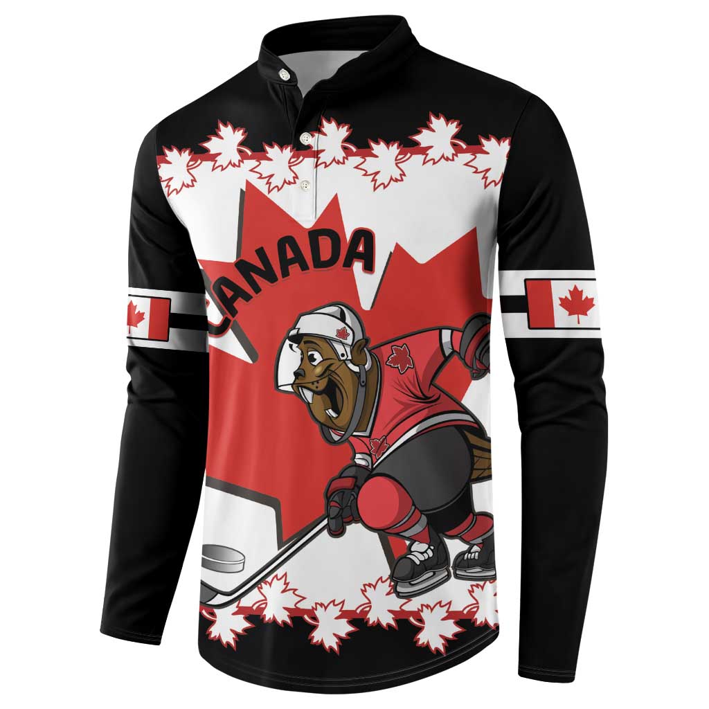 Custom Canada Ice Hockey Button Sweatshirt 2025 Go Champions Funny Beaver Mascot