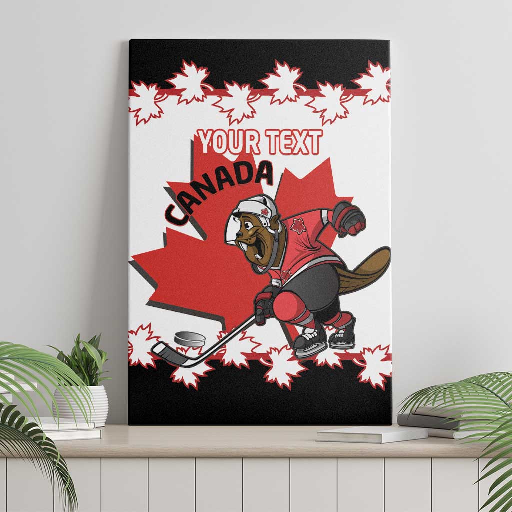 Custom Canada Ice Hockey Canvas Wall Art 2025 Go Champions Funny Beaver Mascot