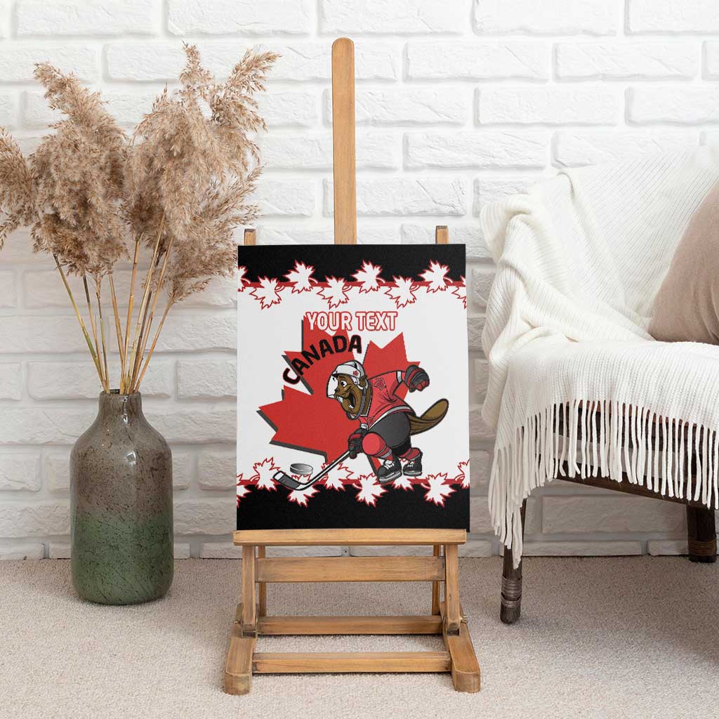 Custom Canada Ice Hockey Canvas Wall Art 2025 Go Champions Funny Beaver Mascot