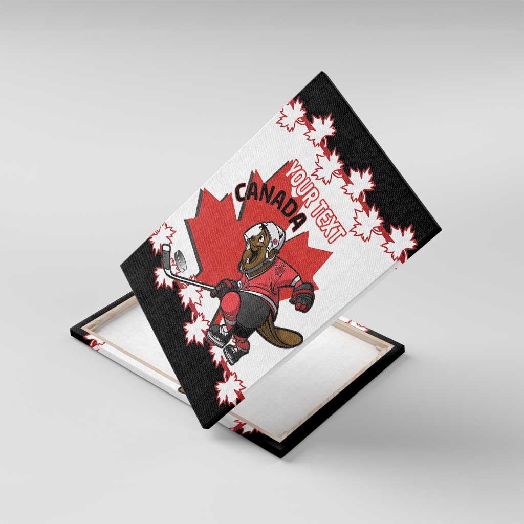 Custom Canada Ice Hockey Canvas Wall Art 2025 Go Champions Funny Beaver Mascot