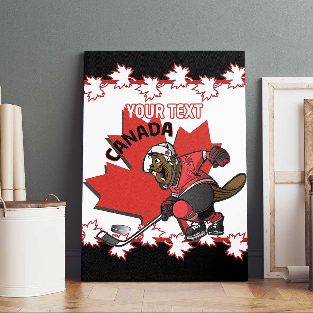 Custom Canada Ice Hockey Canvas Wall Art 2025 Go Champions Funny Beaver Mascot