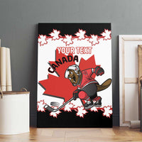 Custom Canada Ice Hockey Canvas Wall Art 2025 Go Champions Funny Beaver Mascot