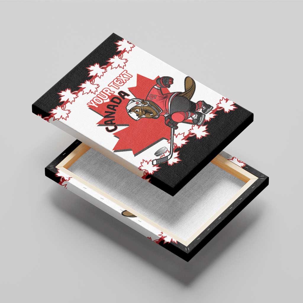 Custom Canada Ice Hockey Canvas Wall Art 2025 Go Champions Funny Beaver Mascot