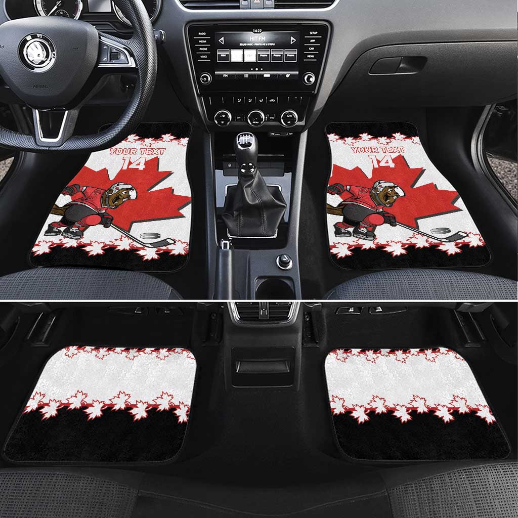 Custom Canada Ice Hockey Car Mats 2025 Go Champions Funny Beaver Mascot