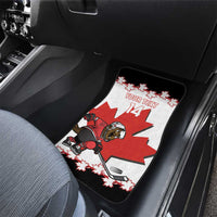 Custom Canada Ice Hockey Car Mats 2025 Go Champions Funny Beaver Mascot