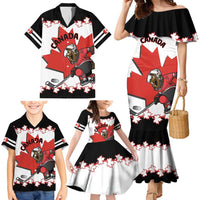 Custom Canada Ice Hockey Family Matching Mermaid Dress and Hawaiian Shirt 2025 Go Champions Funny Beaver Mascot