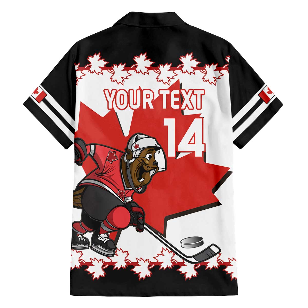 Custom Canada Ice Hockey Family Matching Off The Shoulder Long Sleeve Dress and Hawaiian Shirt 2025 Go Champions Funny Beaver Mascot