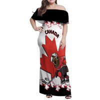 Custom Canada Ice Hockey Family Matching Off Shoulder Maxi Dress and Hawaiian Shirt 2025 Go Champions Funny Beaver Mascot