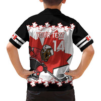 Custom Canada Ice Hockey Family Matching Off Shoulder Short Dress and Hawaiian Shirt 2025 Go Champions Funny Beaver Mascot