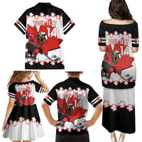 Custom Canada Ice Hockey Family Matching Puletasi and Hawaiian Shirt 2025 Go Champions Funny Beaver Mascot