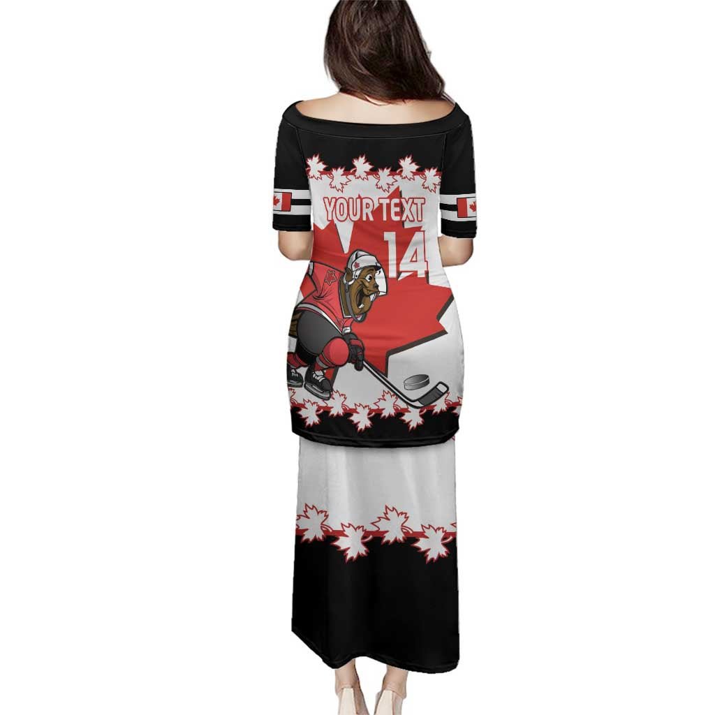 Custom Canada Ice Hockey Family Matching Puletasi and Hawaiian Shirt 2025 Go Champions Funny Beaver Mascot