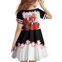 Custom Canada Ice Hockey Family Matching Short Sleeve Bodycon Dress and Hawaiian Shirt 2025 Go Champions Funny Beaver Mascot