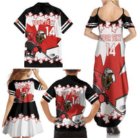 Custom Canada Ice Hockey Family Matching Summer Maxi Dress and Hawaiian Shirt 2025 Go Champions Funny Beaver Mascot