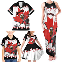 Custom Canada Ice Hockey Family Matching Tank Maxi Dress and Hawaiian Shirt 2025 Go Champions Funny Beaver Mascot