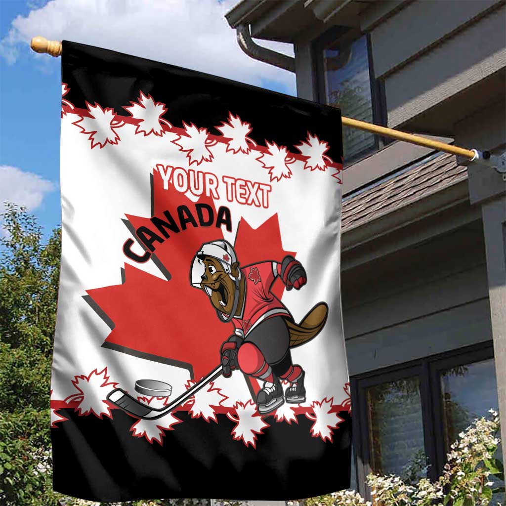 Custom Canada Ice Hockey Garden Flag 2025 Go Champions Funny Beaver Mascot