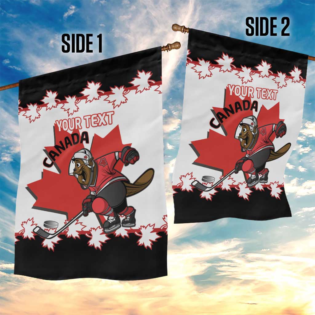 Custom Canada Ice Hockey Garden Flag 2025 Go Champions Funny Beaver Mascot