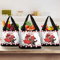 Custom Canada Ice Hockey Grocery Bag 2025 Go Champions Funny Beaver Mascot