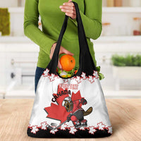 Custom Canada Ice Hockey Grocery Bag 2025 Go Champions Funny Beaver Mascot