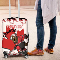 Custom Canada Ice Hockey Luggage Cover 2025 Go Champions Funny Beaver Mascot