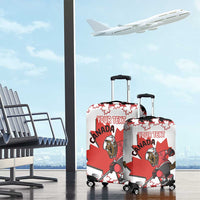 Custom Canada Ice Hockey Luggage Cover 2025 Go Champions Funny Beaver Mascot