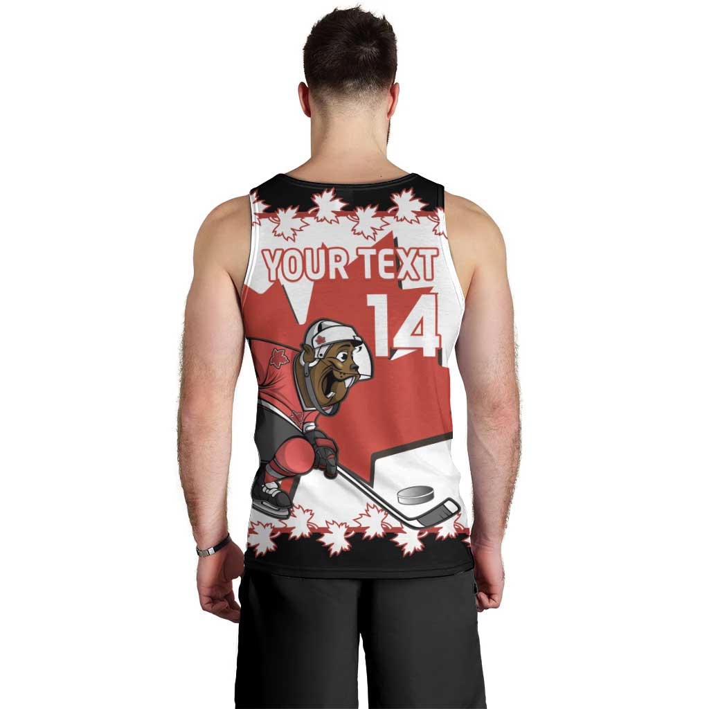 Custom Canada Ice Hockey Men Tank Top 2025 Go Champions Funny Beaver Mascot