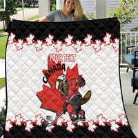 Custom Canada Ice Hockey Quilt 2025 Go Champions Funny Beaver Mascot