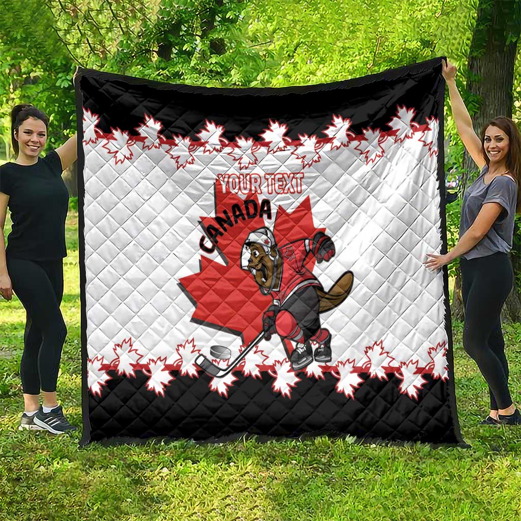 Custom Canada Ice Hockey Quilt 2025 Go Champions Funny Beaver Mascot