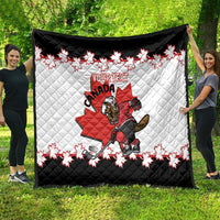 Custom Canada Ice Hockey Quilt 2025 Go Champions Funny Beaver Mascot